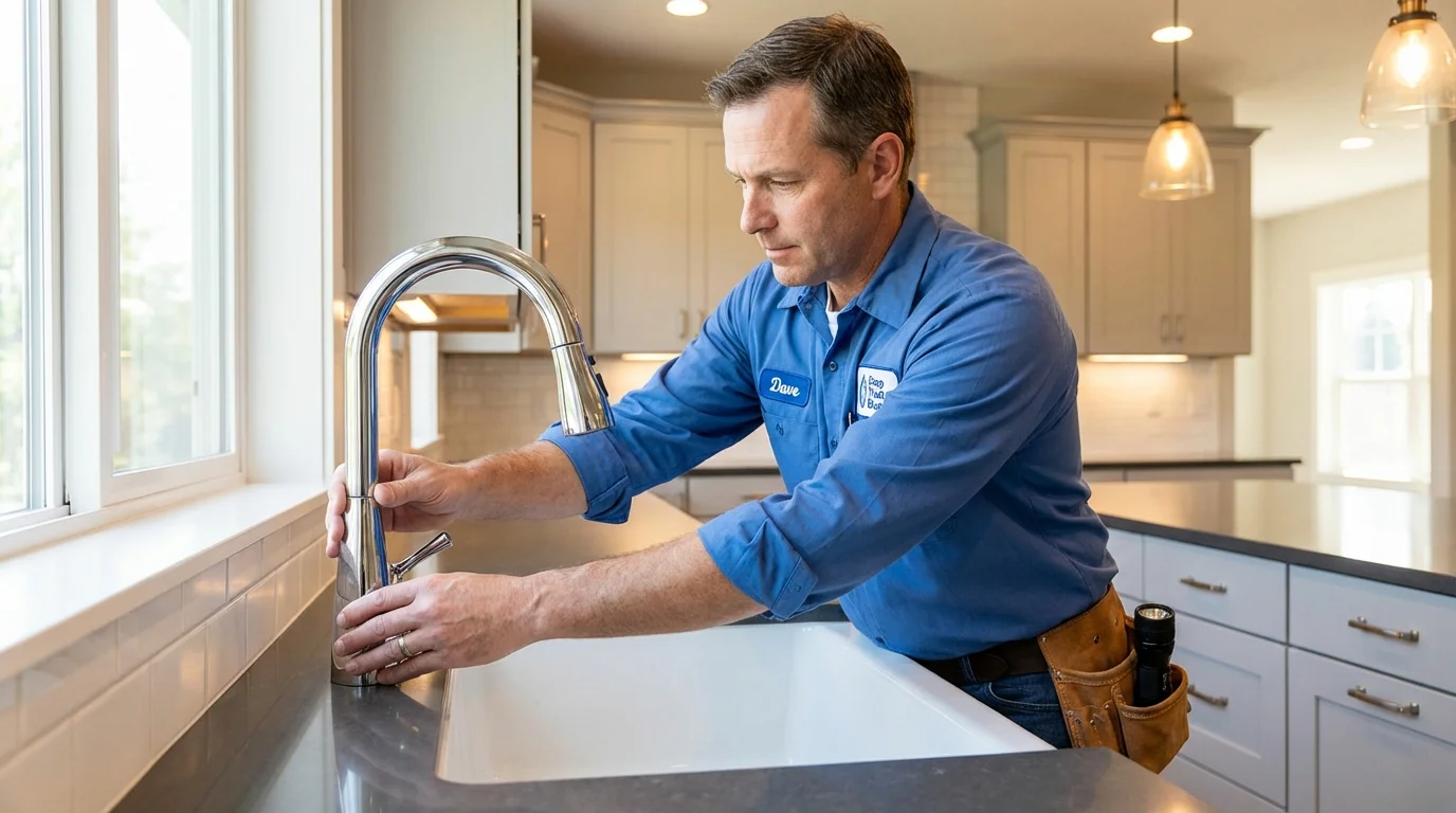 Kitchen faucet installation by Johns Plumbing LLC in Godley