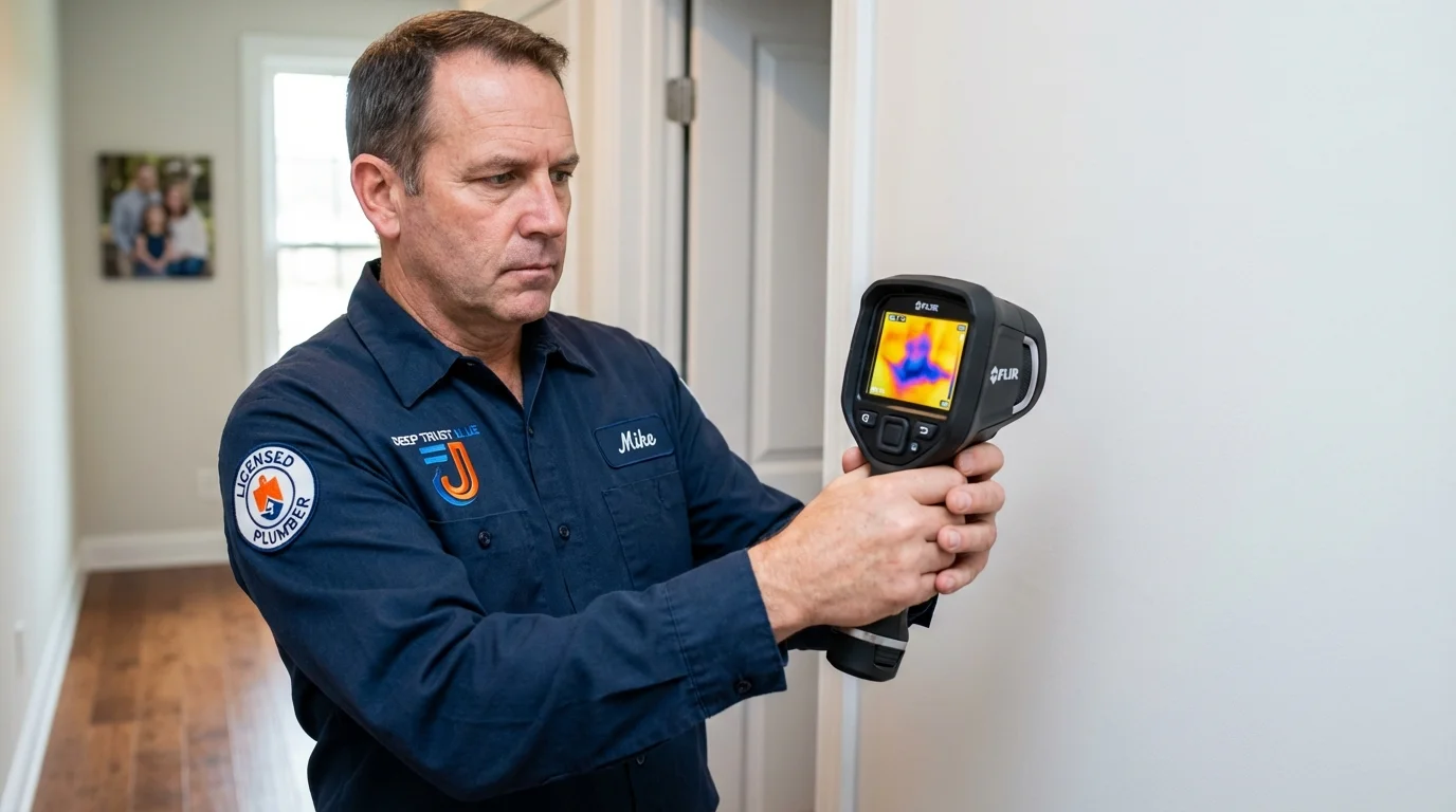 Thermal imaging leak detection by Johns Plumbing LLC in Godley